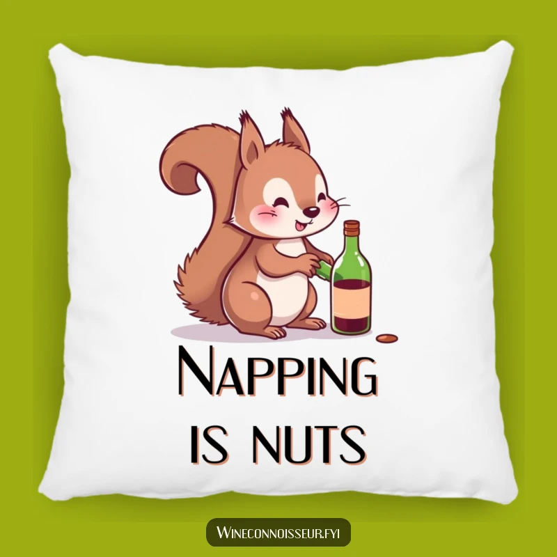 Funny Squirrel Wine Pillow: Cuddle Up With A Laugh!