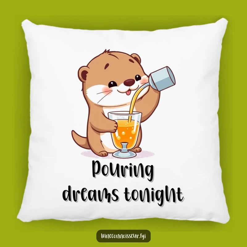 Funny Playful Otter Pillow - Cozy Bar Accent