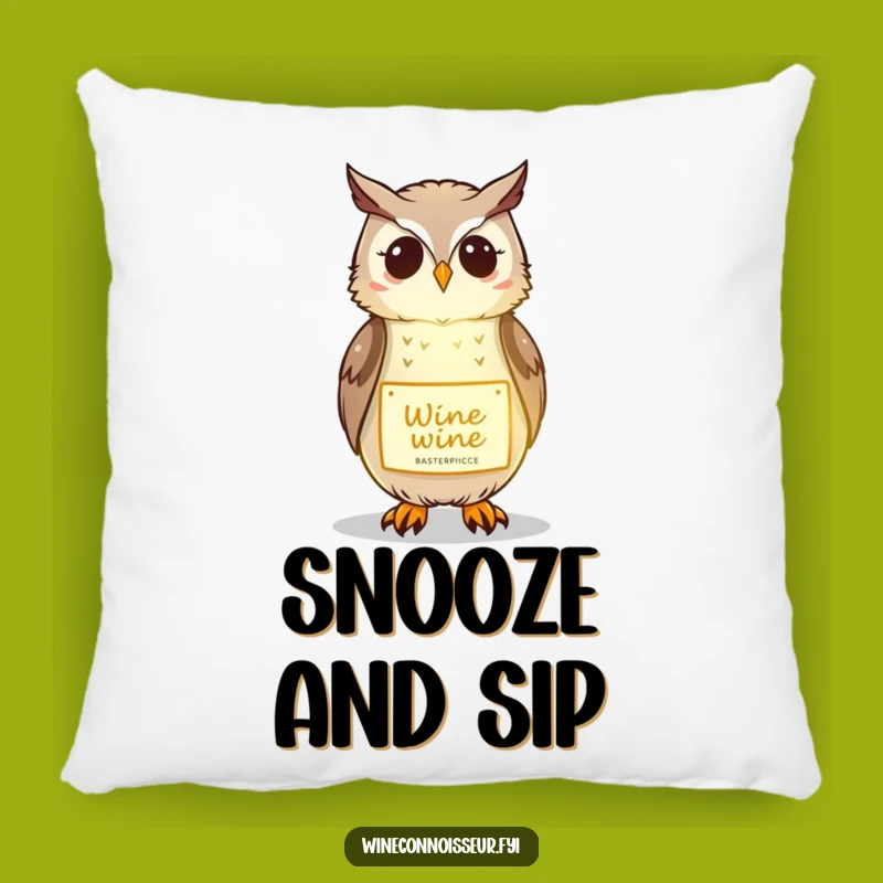 Funny Owl Wine Pillow: Cozy Illumination & Sophisticated Humor Gift