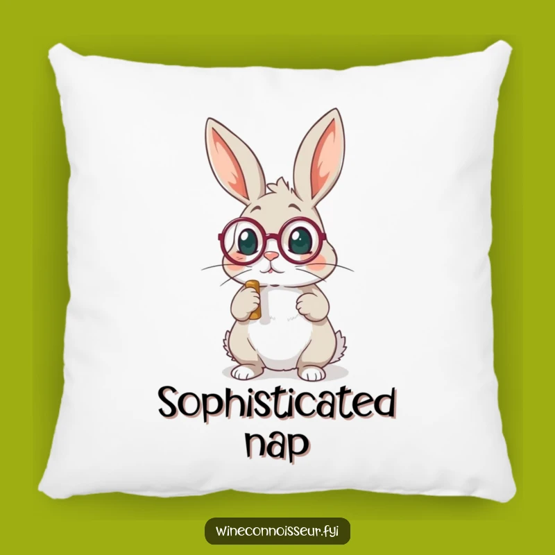 Funny Rabbit Monocle Pillow: Cuddle Up with Sophisticated Humor!