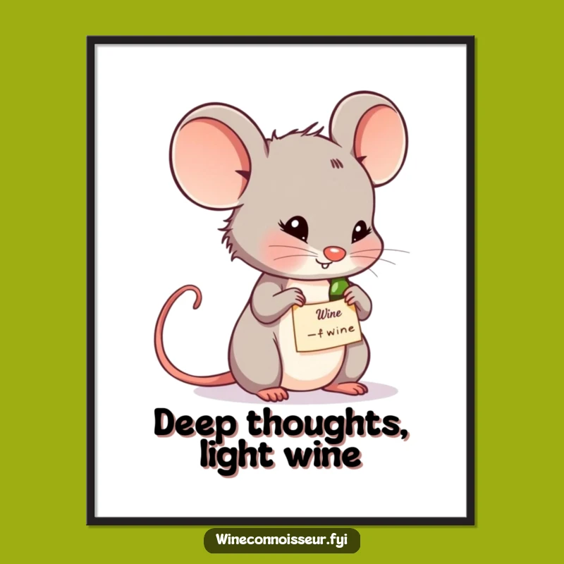 Funny Digital Wine Mouse Art: Contemplative Decor