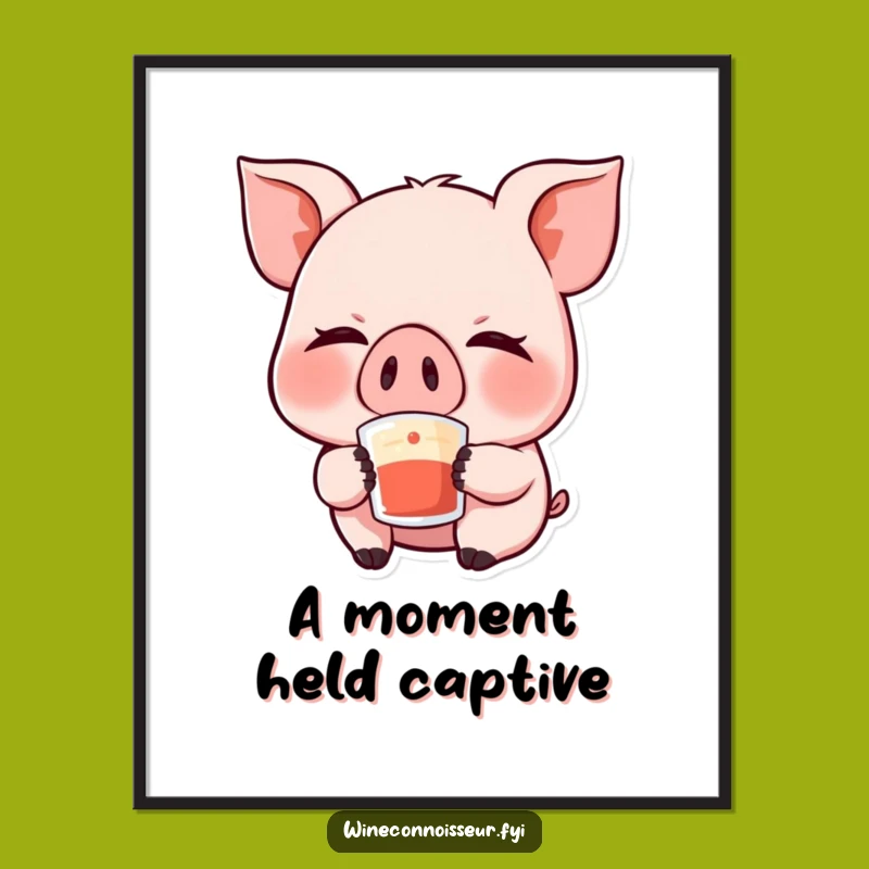 Funny Kawaii Pig Digital Art - Instant Giggle Download for Joyful Decor