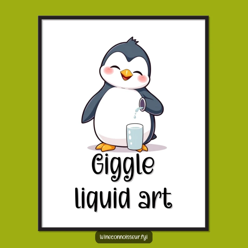 Funny Giggling Penguin Digital Art - Tiny Pour Bird Download Gift