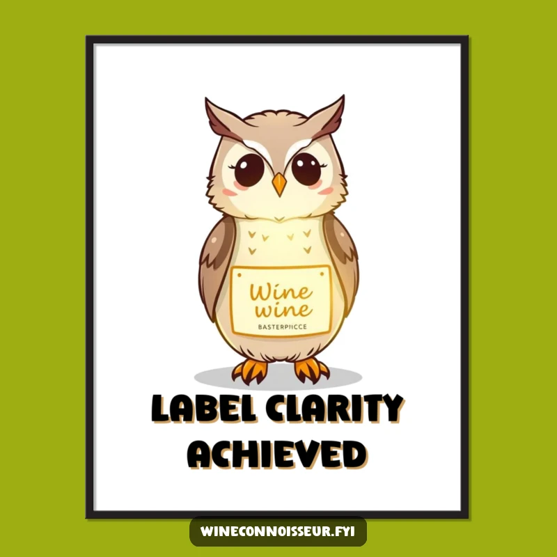 Funny Owl Wine Digital Art: Illuminating Humor for Instant Sophisticated Decor