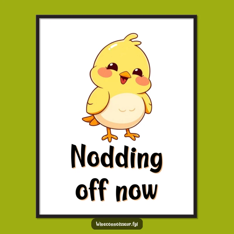 Funny Bird Nodding Digital Art: Joyful Character Instant Download