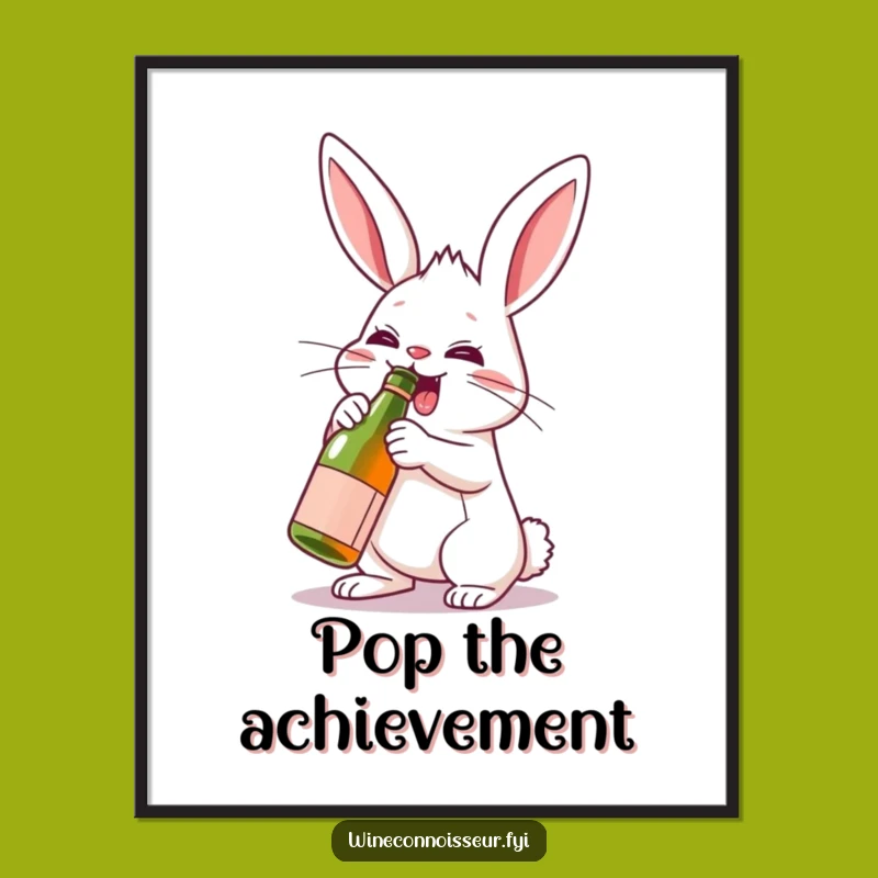 Funny Rabbit Party Art Print - Instant Download, Vibrant Celebration Decor, Perfect Gift