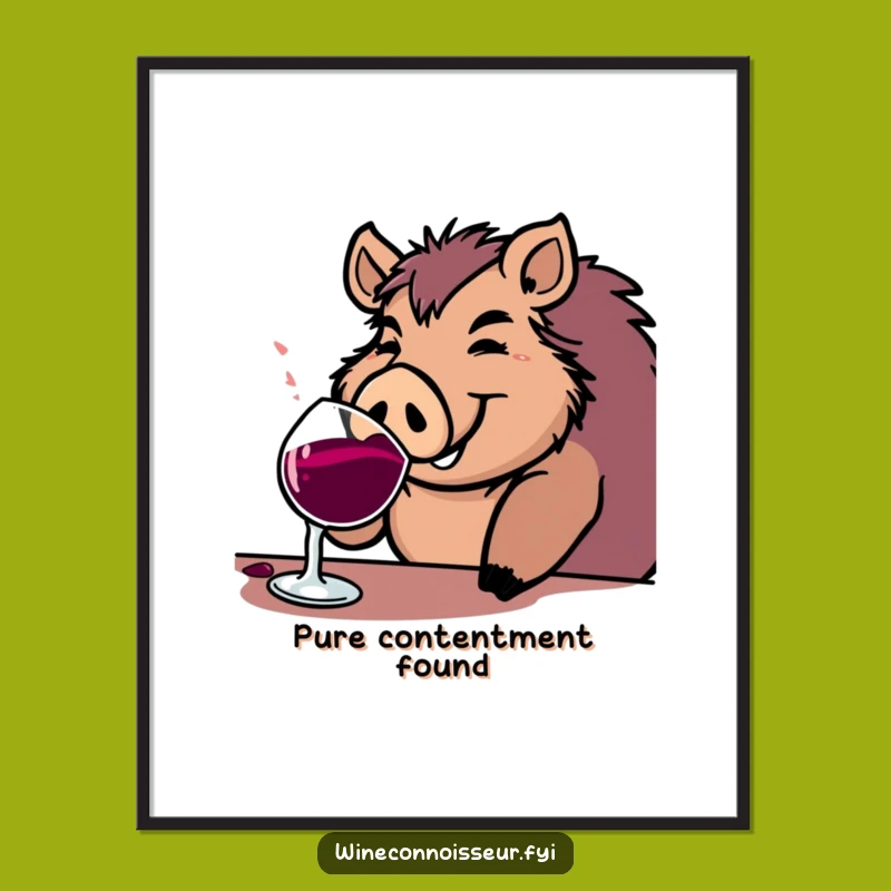 High-Res Funny Boar Wine Digital Art: Instant Cheer for Your Walls