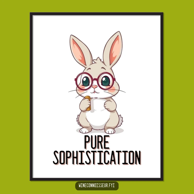 Funny Rabbit Monocle Digital Art: Instant Wit for Your Walls!