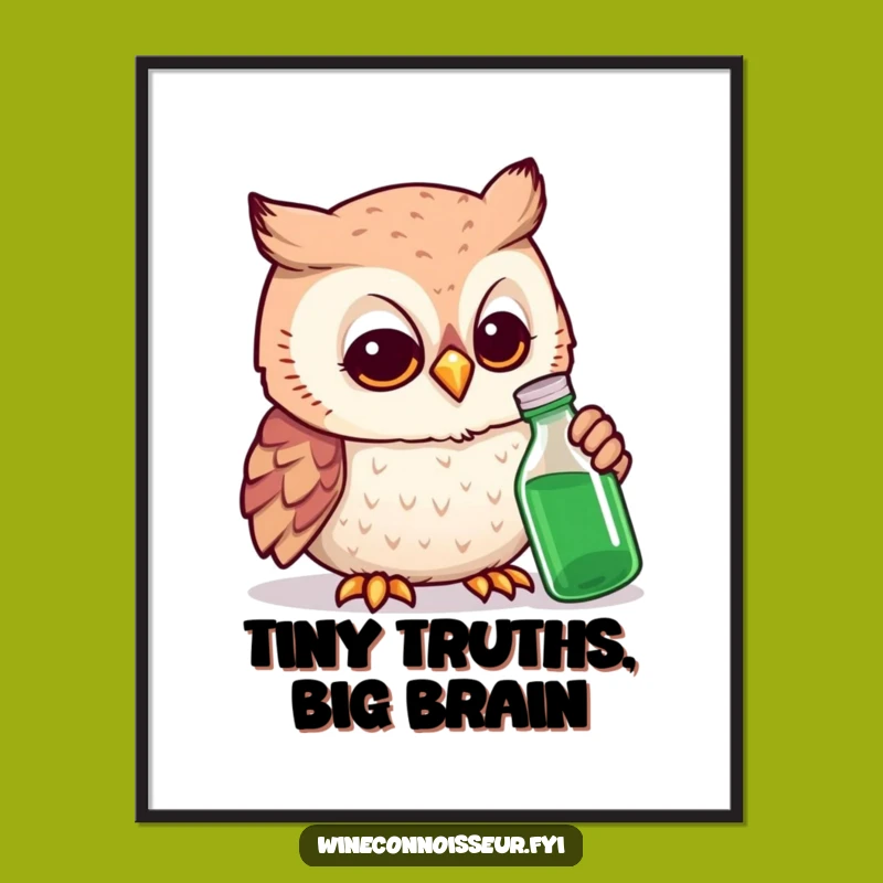 Funny Owl Expert Digital Art Print: Instant Wit for Your Walls