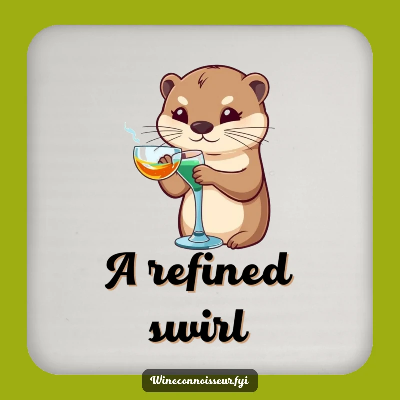 Funny Otter Swirling Coasters - Sophisticated Bar Decor, Gift