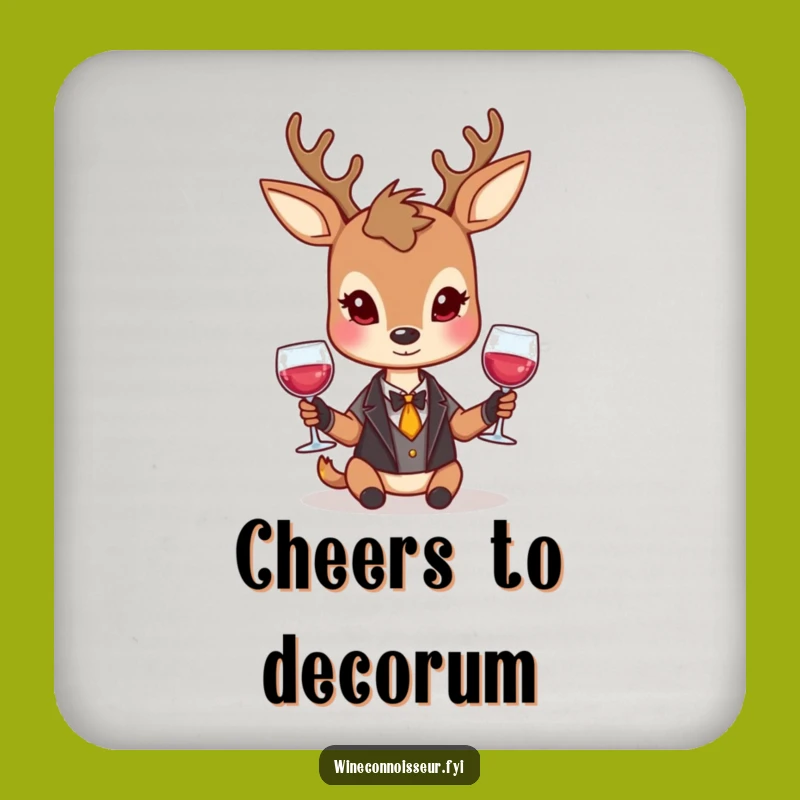 Funny Deer Wine Coaster: Protect Surfaces with Sophisticated Humor
