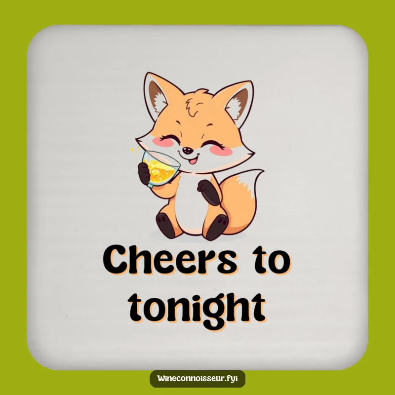 Funny Sophisticated Fox Coaster: Elegant Protection Design, Perfect Humorous Drink Gift