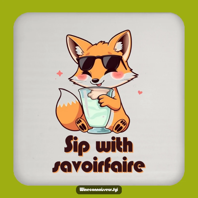 Funny Fox Wine Coaster: Kawaii Table Decor, Perfect Drink Gift