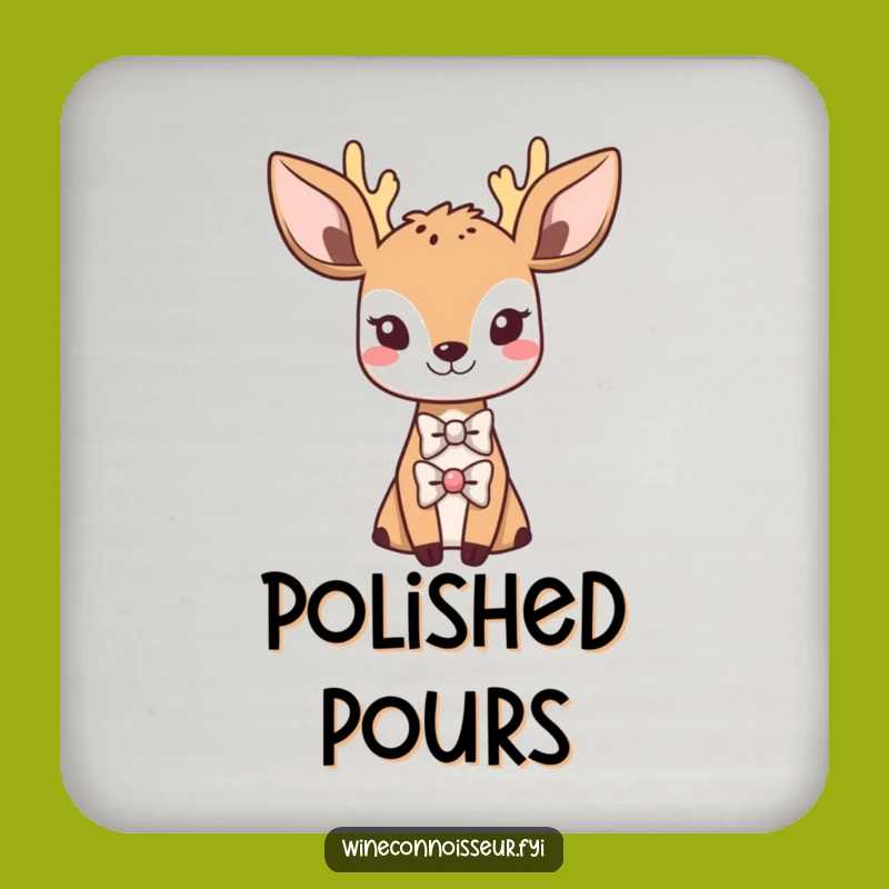 Funny Kawaii Deer Bowtie Coaster: Protect Surfaces with Style, Gift