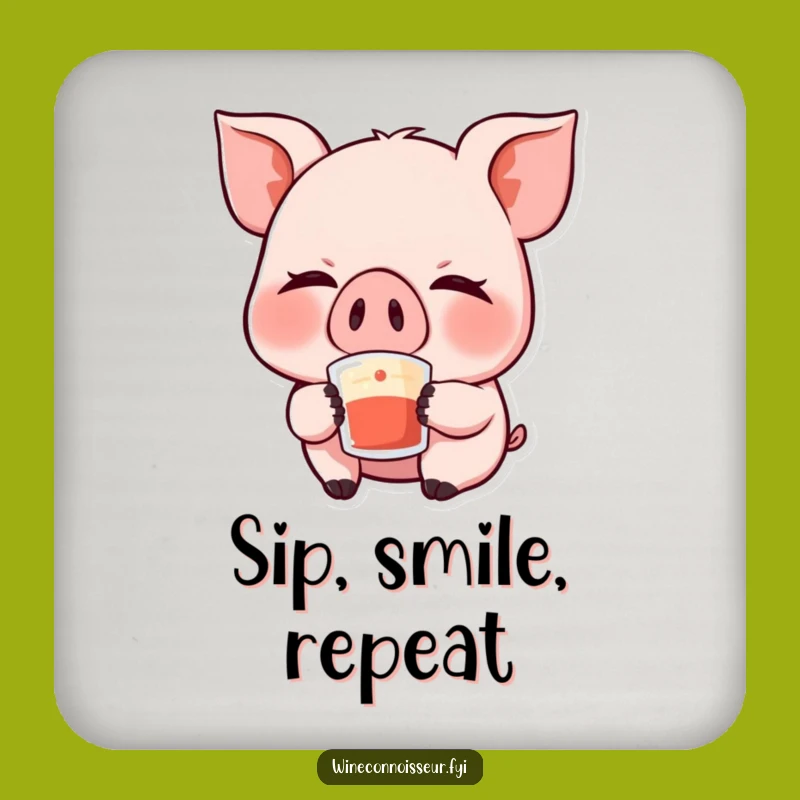 Funny Kawaii Pig Drink Coaster - Protect Surfaces with Giggles and Charm
