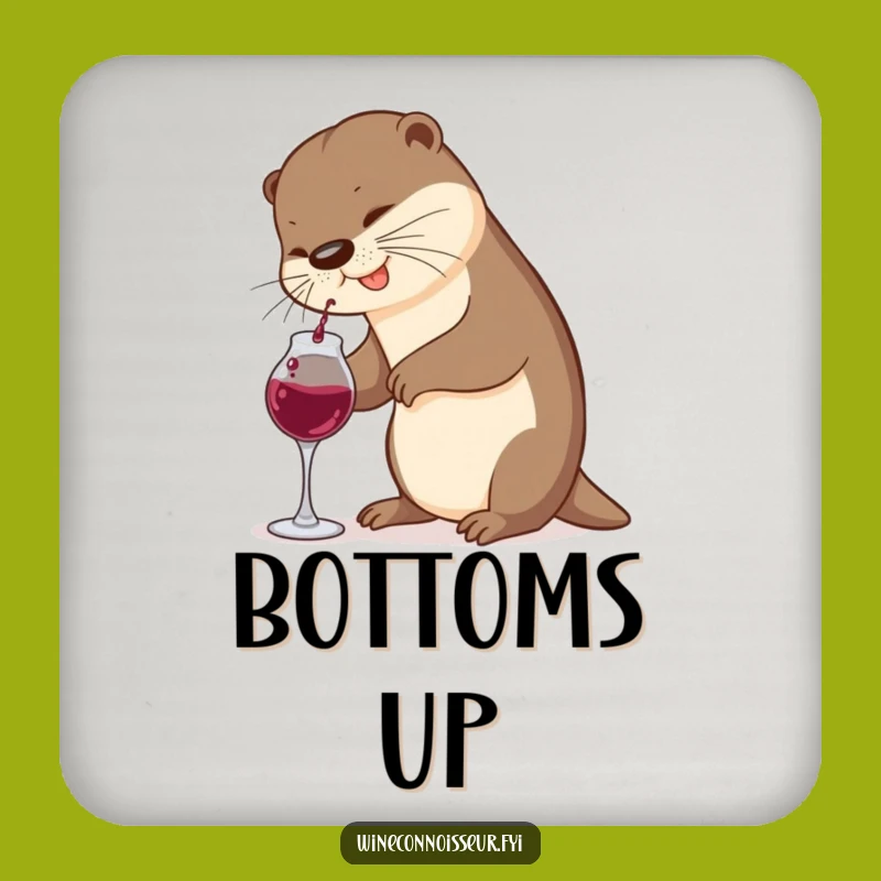 Funny Otter Wine Coaster Set: Protect Surfaces with Adorable Animal Humor