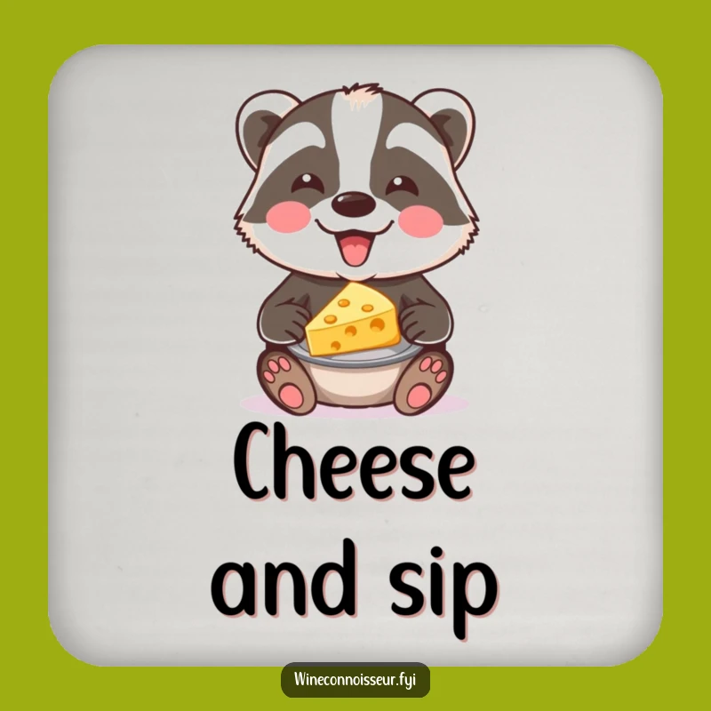 Funny Protective Badger Cheese Coaster: Pairing Art