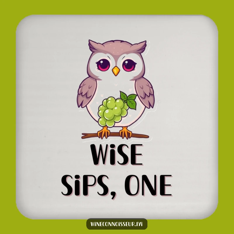 Funny Proud Owl Coaster - Grape Beak Balancing Drink Gift
