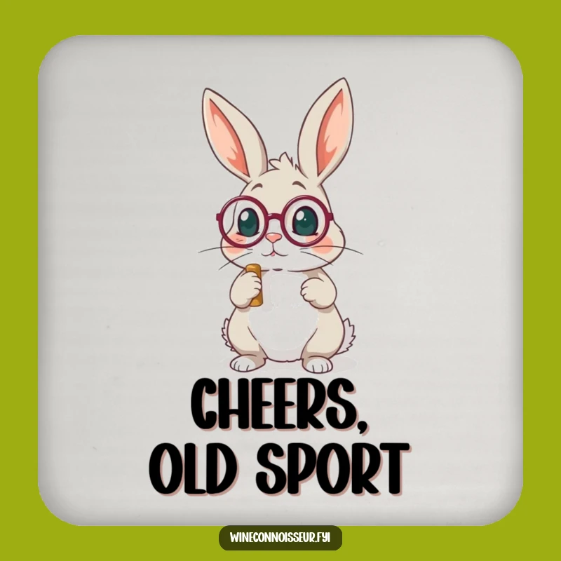 Funny Rabbit Monocle Coaster: Protect Surfaces with Pondering!