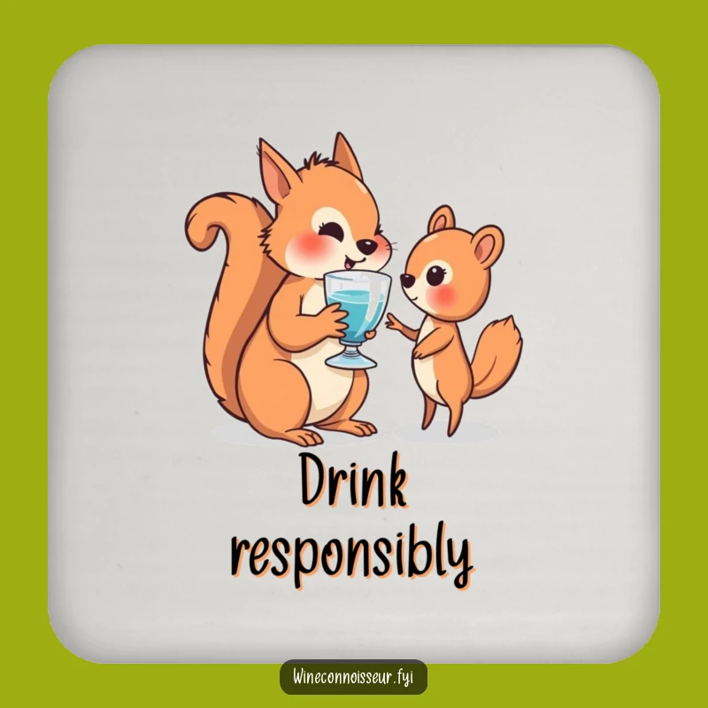Funny Wise Squirrel Sharing Coaster: Protect Surfaces with Kindness, Great Funny Gift