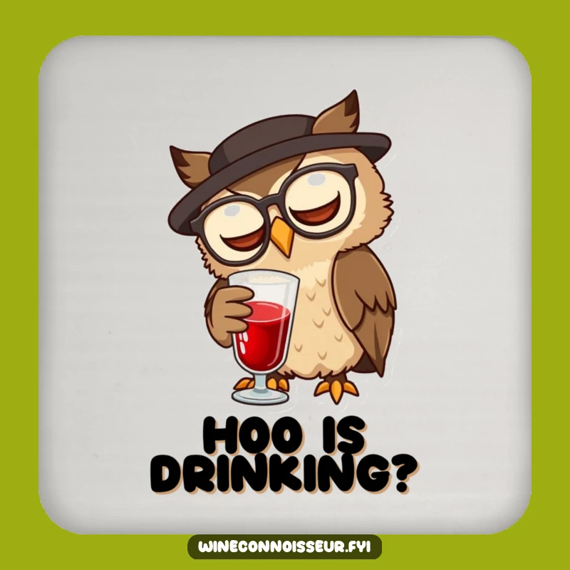Funny Owl Sommelier Coaster: Protect Surfaces with Wise Character Humor