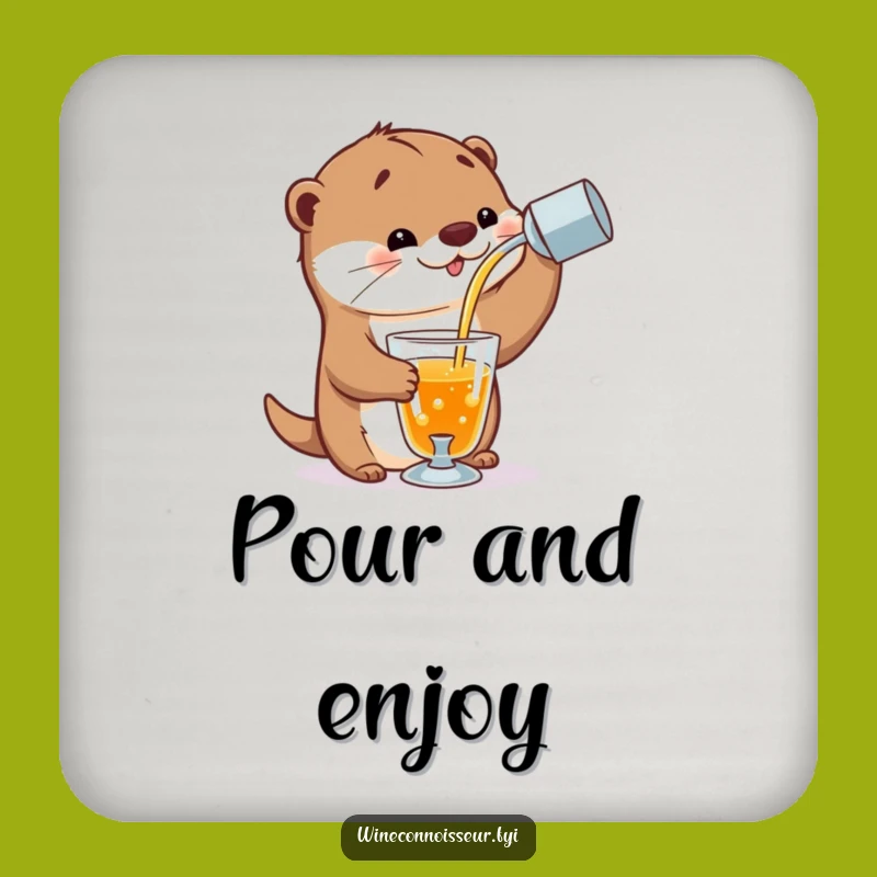 Funny Playful Otter Drink Coaster - Barware with Humor