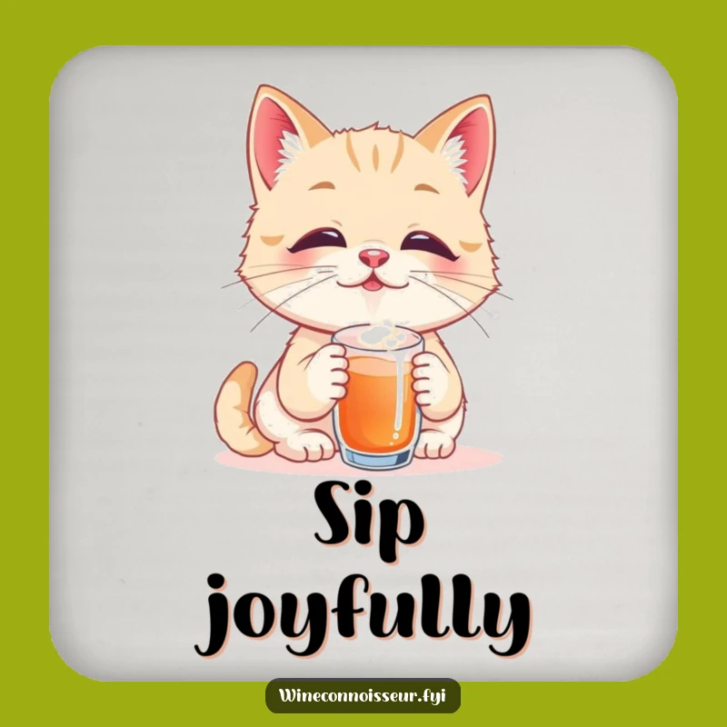 Funny Cat Coaster Set: Blissful Sip Protection, Great Funny Gift