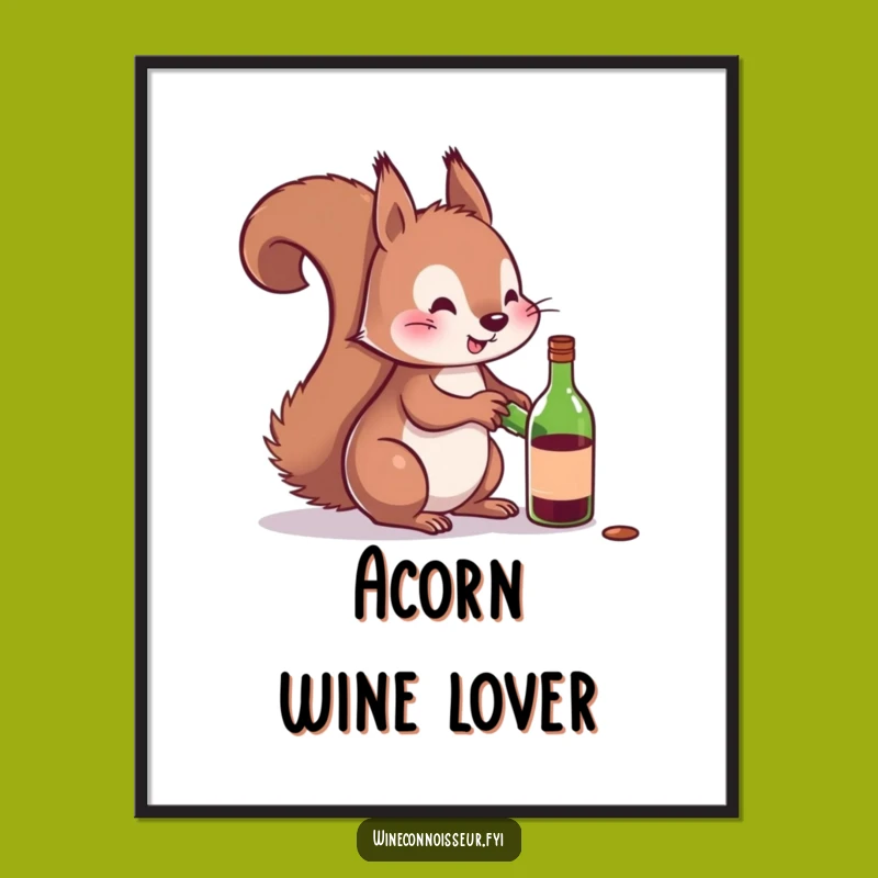 Funny Squirrel Wine Poster: Hilarious Uncorking For Your Wall!