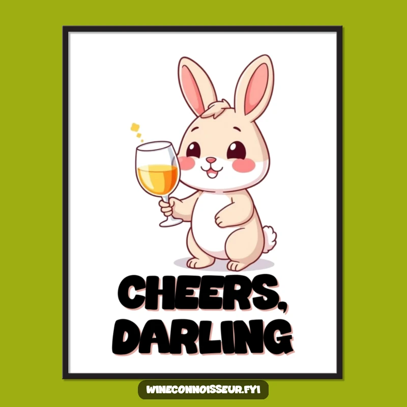 Funny Wine Rabbit Poster: Hilarious Bunny Art for Your Walls!