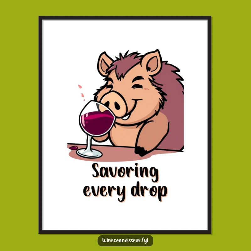 Funny Boar Wine Poster: Bring Jovial Vibes to Your Walls