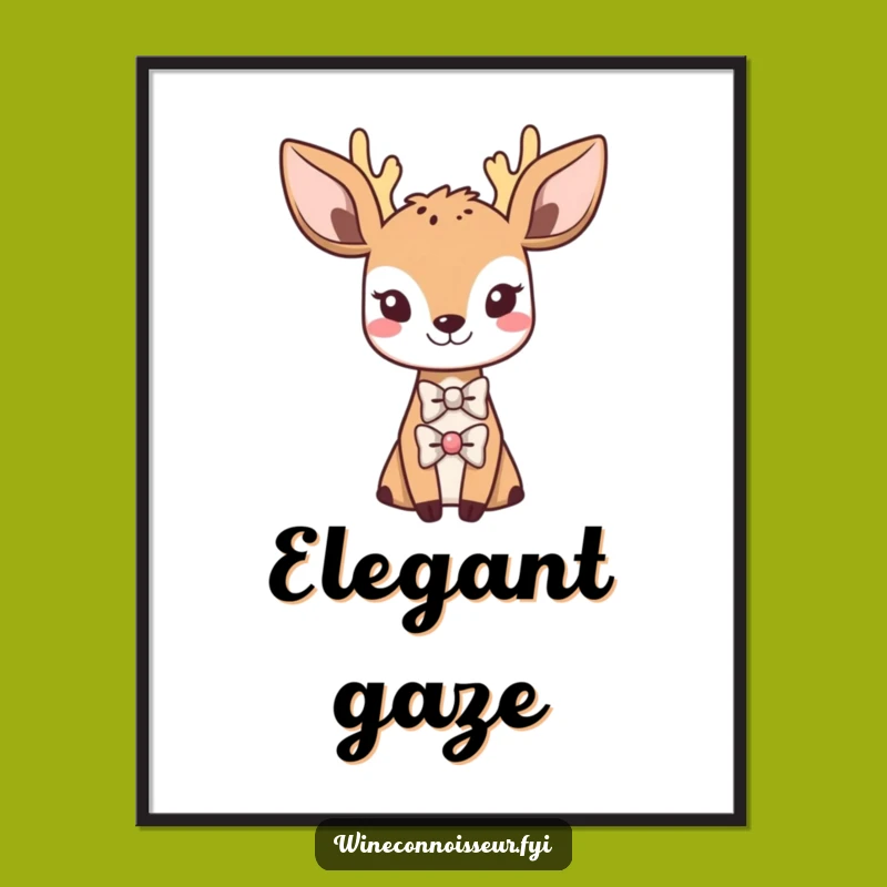 Funny Kawaii Deer Bowtie Poster: Dapper Wall Art, Perfect Decor