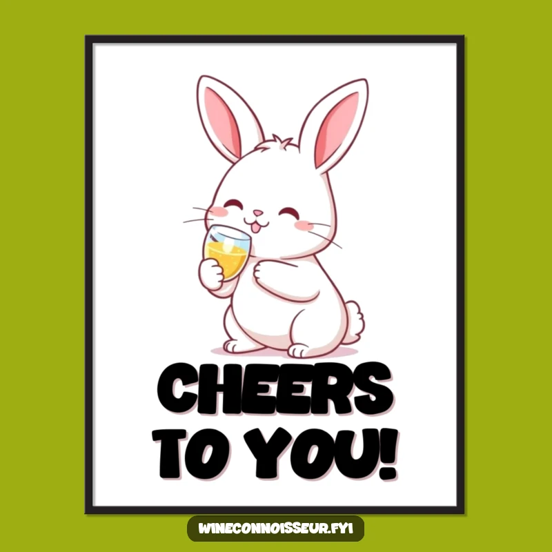 Funny Kawaii Rabbit Art Poster: Add Adorable Cheer to Your Walls
