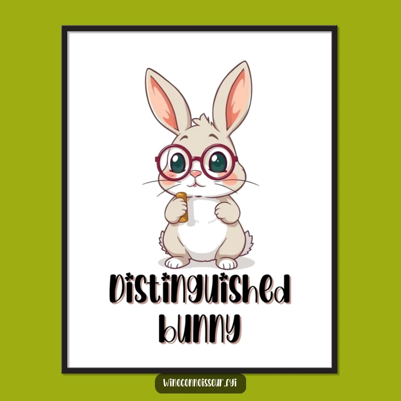 Funny Rabbit Monocle Poster: Wall Art with a Curious Laugh!