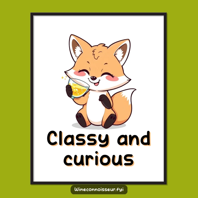 Funny Sophisticated Fox Poster: Elegant Swirl Art, Perfect Humorous Wall Decor Gift