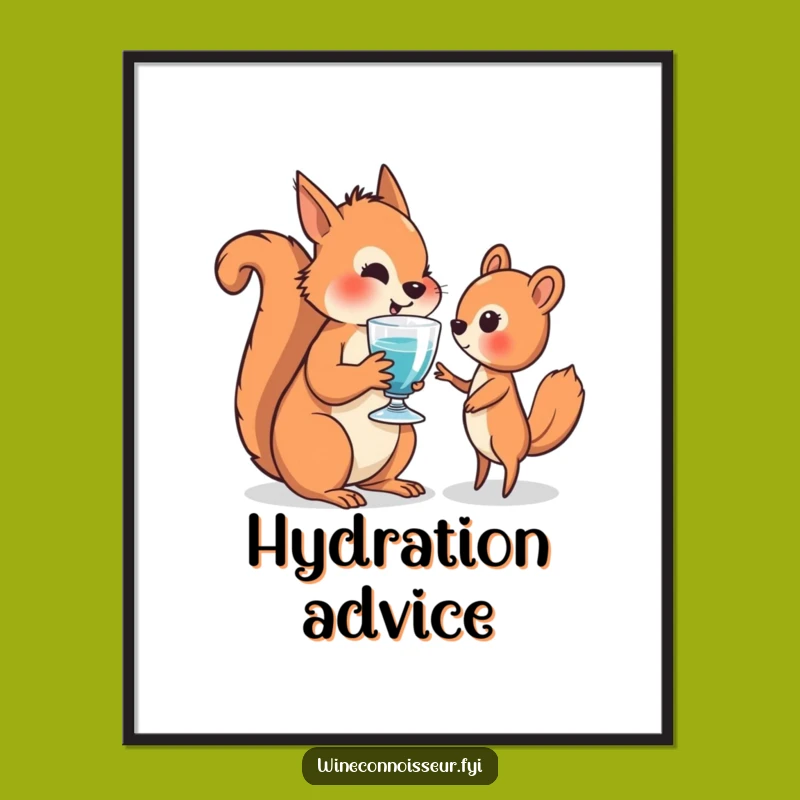 Funny Wise Squirrel Sharing Poster: Artful Kindness, Hilarious Funny Gift