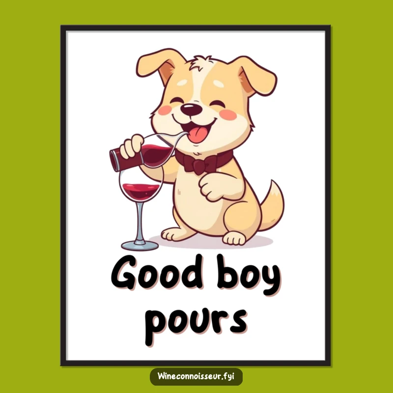 Funny Dog Wine Decanter Poster: Elegant Wall Art Gift