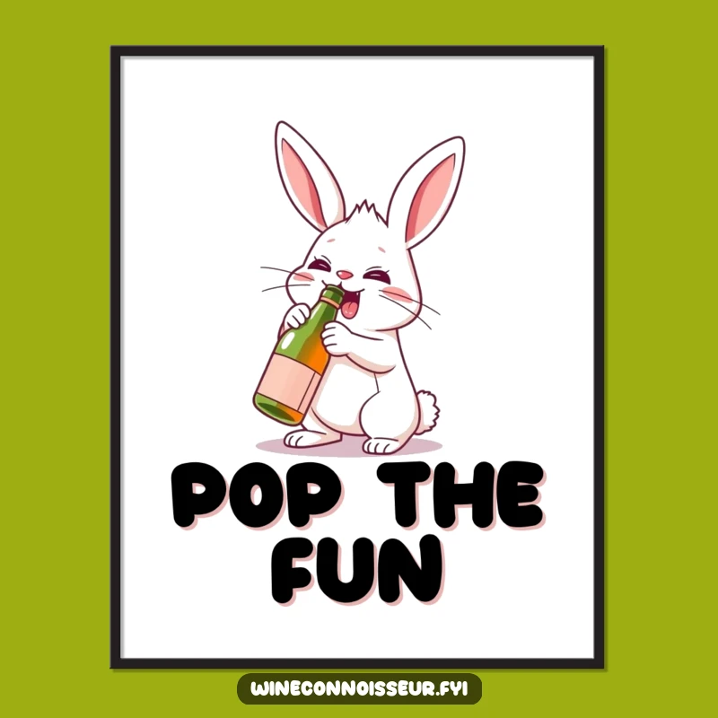 Funny Determined Rabbit Poster - Whimsical Wall Art