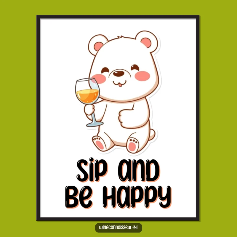 Funny Bear Wine Art Poster: Inject Joyful Humor into Your Decor