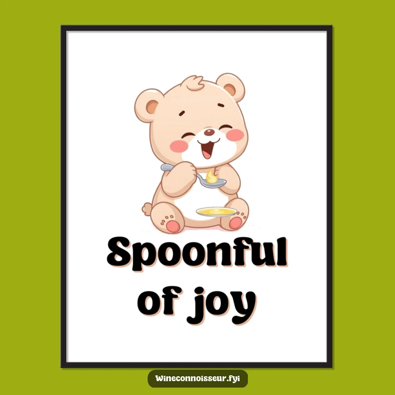 Funny Giggling Bear Cub Poster - Cute Wall Art for Humor Lovers