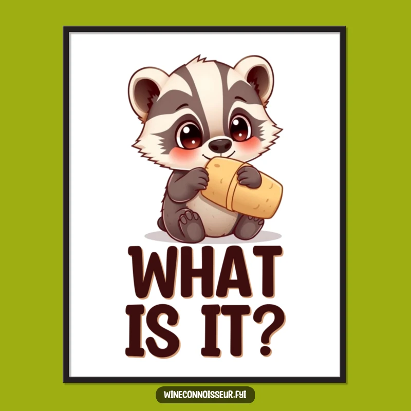 Funny Kawaii Badger Cork Poster: Curious Wall Art, Perfect Funny Decor