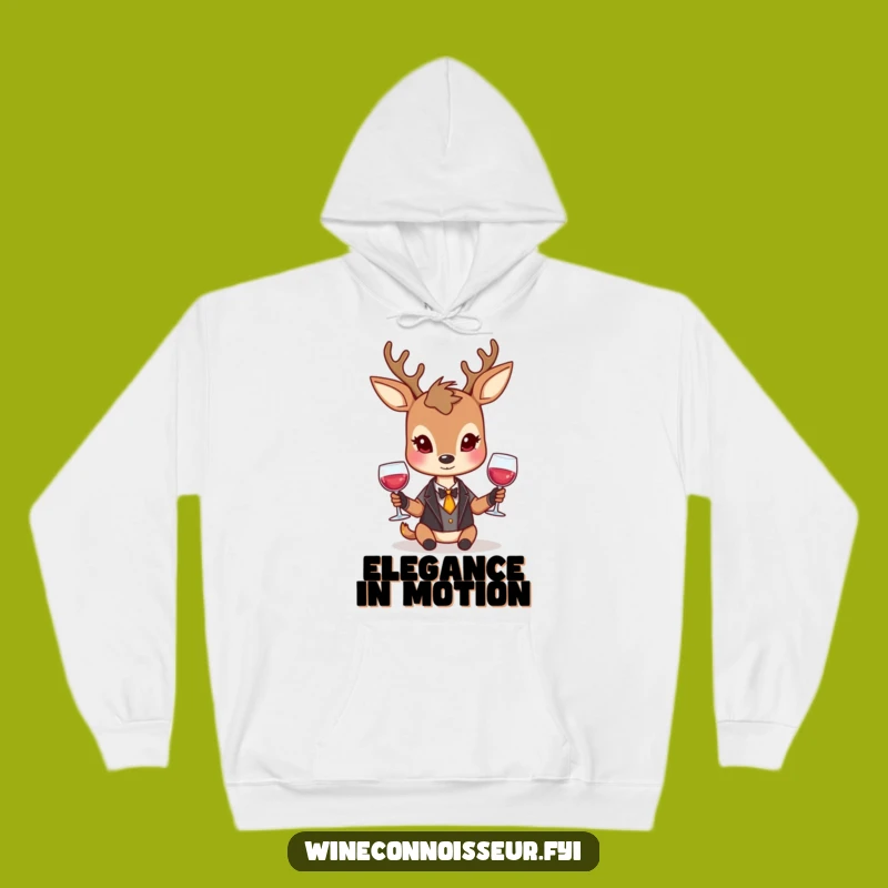 Cozy Funny Deer Wine Hoodie: Elegant Comfort for the Discerning Drinker