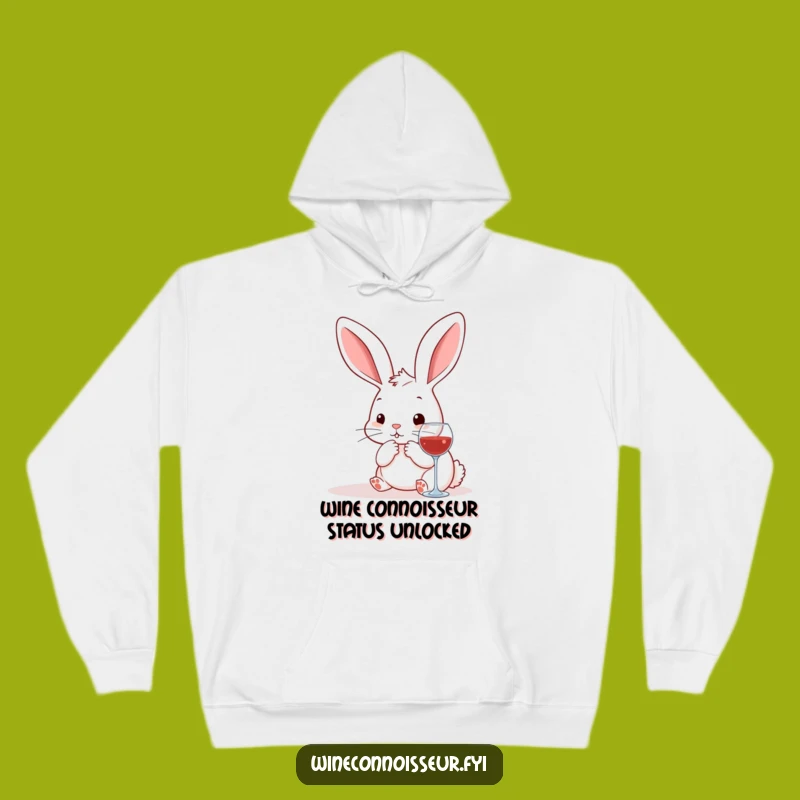 Cozy Funny Kawaii Rabbit Wine Pairing Hoodie - Warm and Hilarious Gift