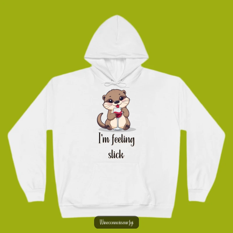 Cozy Funny Otter Hoodie: Snuggle Up with Playful Wine-Loving Vibes