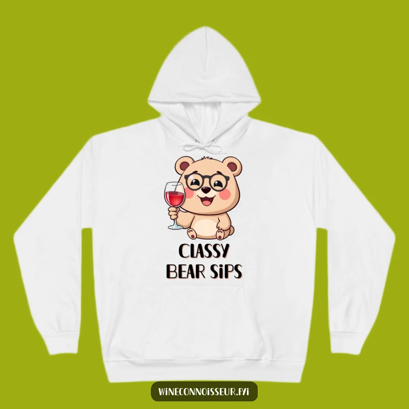 Funny Bear Monocle Hoodie: Cozy Style with Wine Gift