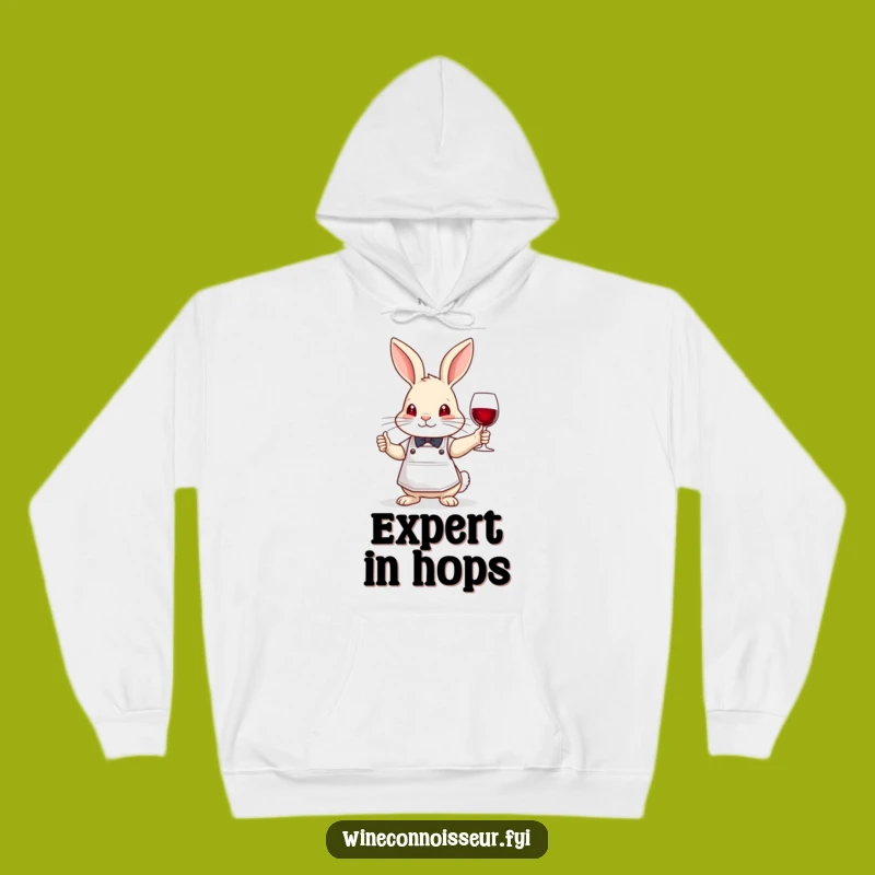 Funny Brave Rabbit Sommelier Hoodie - Bunny Wine Taster Sweatshirt Gift