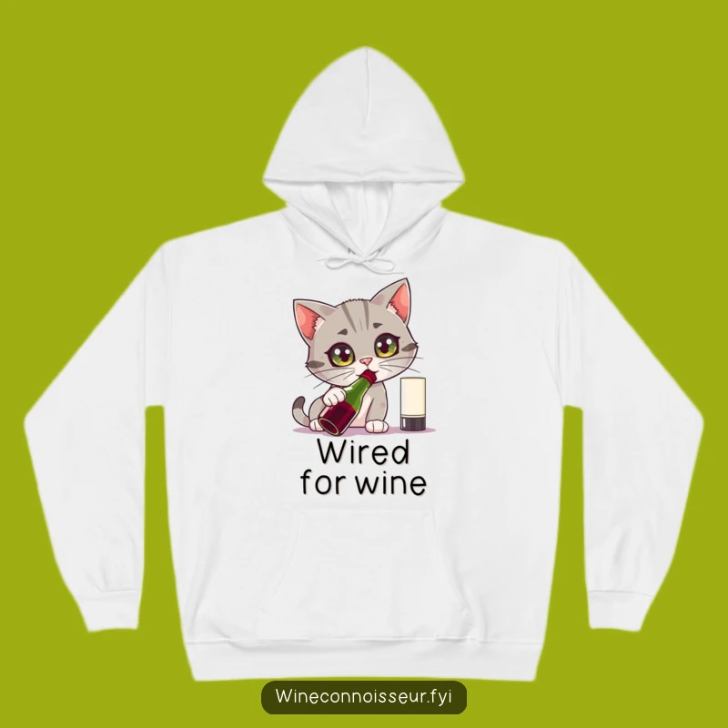Funny Curious Cat Wine Hoodie - Cozy Sniff Perfect Funny Gift