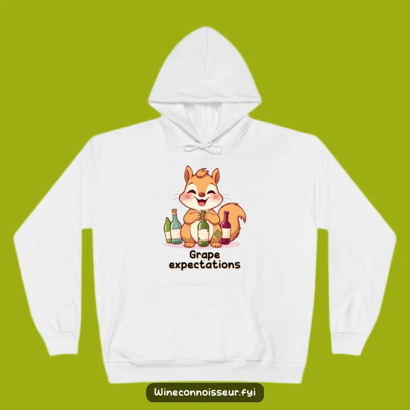 Cozy Funny Squirrel Wine Hoodie: Snuggle Up with Adorable Animal Humor