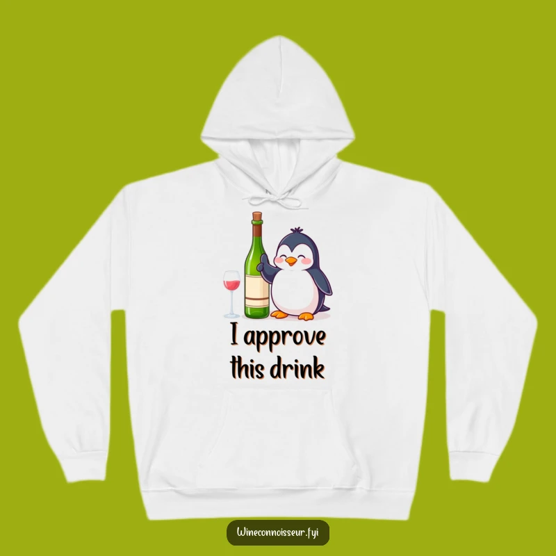 Funny Penguin Thumbs Up Wine Hoodie - Cozy Comfort with a Chill Funny Gift Vibe