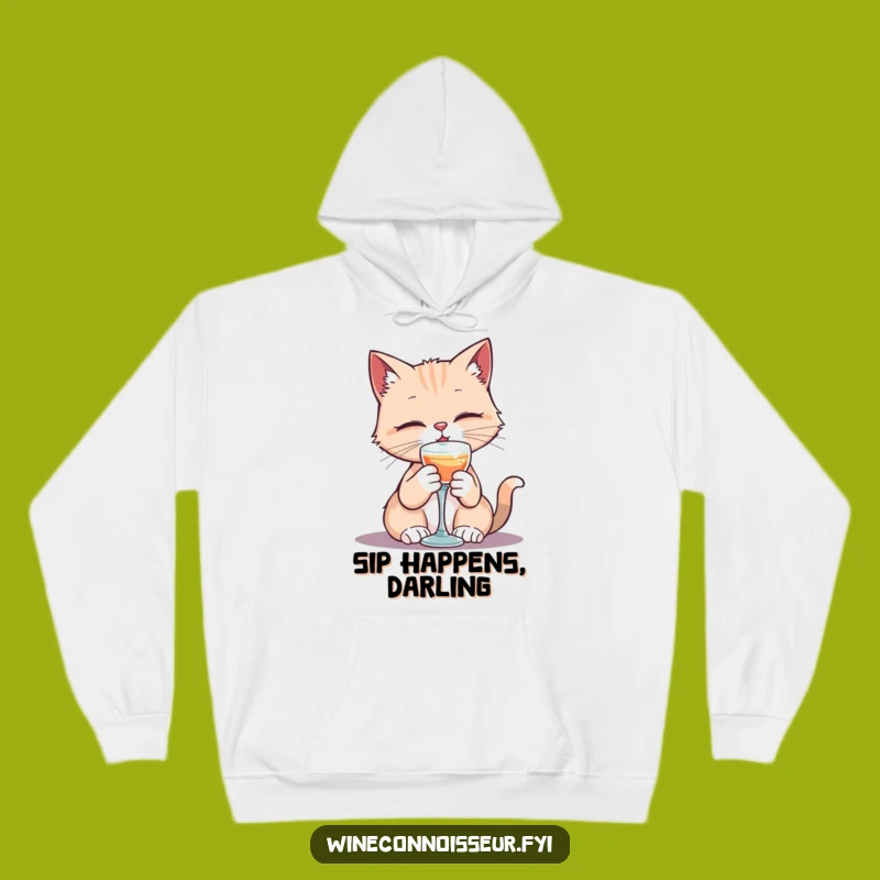 Funny Cat Goblet Hoodie: Cozy Elegance & Sipping Humor Gift