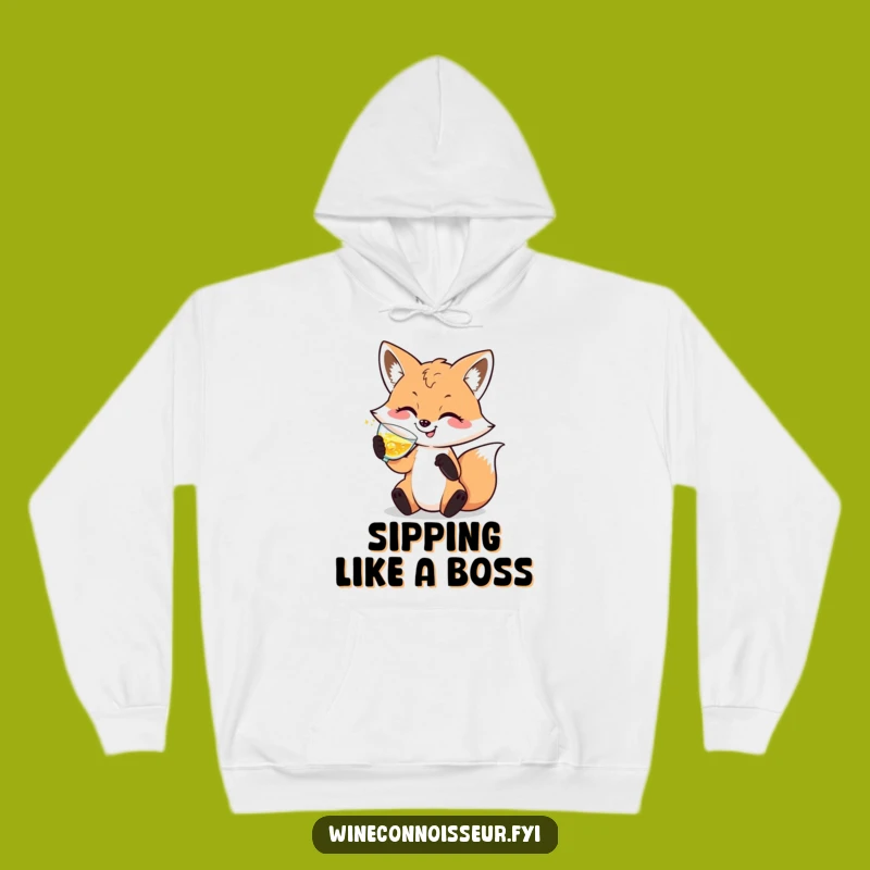 Funny Sophisticated Fox Hoodie: Cozy Elegance Design, Perfect Warm Humorous Gift